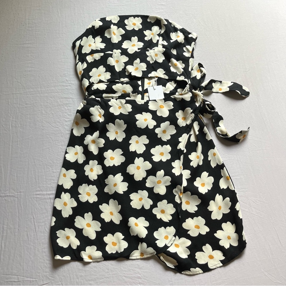 Reformation Black and White Floral Mini Dress